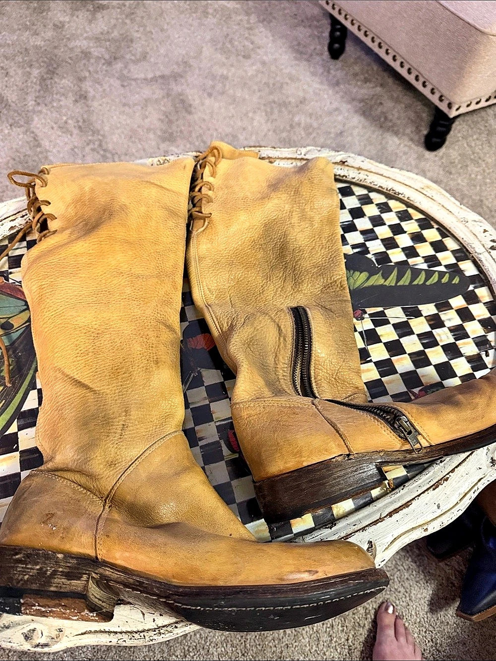 Bed|Stu Manchester Tall Boot Leather Boots in Brown